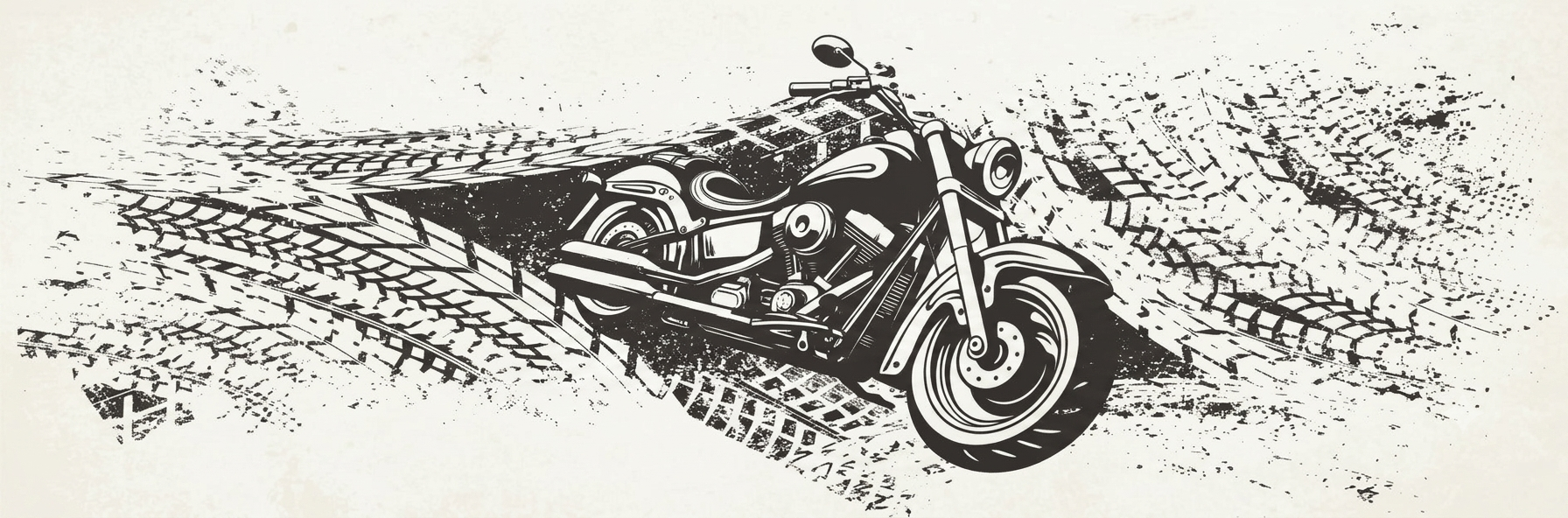 Stylová ilustrace motocyklu
